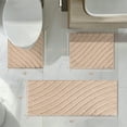 thumbnail image 2 of Findosom 3pcs Bathroom Rugs Set with U-Shaped Mat,Non Slip Machine Washable Wave Bath Mat,Ultra Soft Plush Shower Rugs for Bathroom,Tub,Shower18"x26"+18"x48"+U 20"x24"Beige, 2 of 9