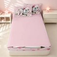 thumbnail image 4 of Erosebridal Kawaii Cosmetics Zipper Full Size Comforter Sets with Fitted Sheet and 2 Pillowcases for Girls, Highheels Perfume Print Zipper Bedding Set, Pink Reversible, 4 of 7