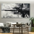 thumbnail image 4 of Large black and white abstract art, handmade textured acrylic canvas painting, minimalist home wall decor, white contemporary art,(41*81cm)16*32 Inches,Unstretched,Frameless, 4 of 4
