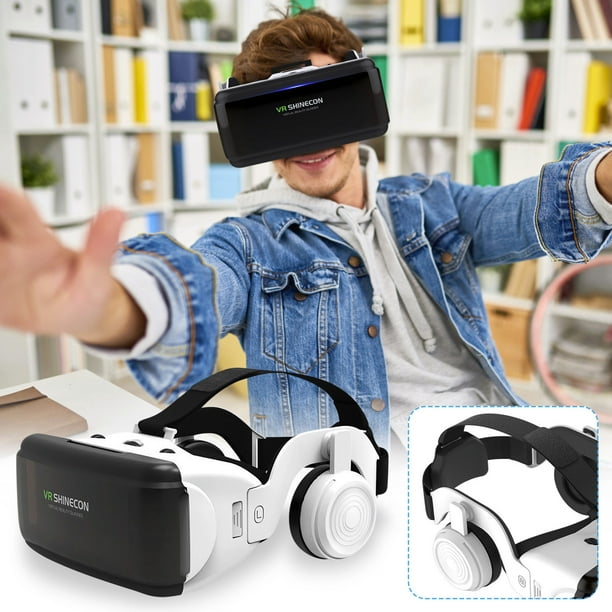 Casque VR pour Smartphone, Réalité Virtuelle 3D avec Lentilles Anti-Lumière  Bleue - Noir - Français