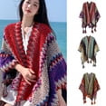 thumbnail image 4 of COMEET Pashmina Shawl, Elegant Open Front Warm Poncho Shawl Knit Wrap for Women Soft Warm Stylish Oversized Scarf Wrap Tassels, 4 of 15