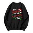 thumbnail image 4 of Dear Santa Its My Coworkers Fault Print Women's Round-Neck Hoodless Sweatshirts for Females Drop Shoulder Long Sleeve Loose Fit Pullovers Tops Stylish Outfits Black M, 4 of 4