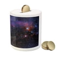 thumbnail image 3 of Galaxy Piggy Bank, Starry Night Nebula Cloud Celestial Theme Image Space Art Elements Print, Ceramic Coin Bank Money Box for Cash Saving, 3.6" X 3.2", Purple Black Blue, by Ambesonne, 3 of 4
