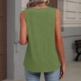 thumbnail image 6 of Womens Tank Tops Loose Fit V Neck Ruched Sleeveless Tops Casual Basic Banded Shirts #01Army Green 2XL, 6 of 6