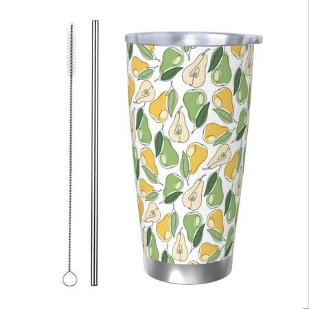 

Goofa Fruit Pears for 20 oz Skinny Tumbler Stainless Steel Coffee Mug Slim Vacuum Insulated Travel Cup Car Cup-Straw Two-piece Set