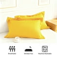 thumbnail image 4 of 2 Pack Queen Brushed Microfiber Pillow Shams with 2" Flange, Super Soft and Cozy, Wrinkle, Fade, Stain Resistant Sham, Yellow, 20x30 inches, 4 of 8