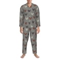 thumbnail image 3 of Kdxio Rooster Men’s Pajama Set Pajamas For Men 2 Piece PJ Set with Men Pajama Pants and Long Sleeve T-Shirt Lounge Set-Medium, 3 of 7