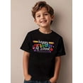 thumbnail image 3 of Girls & Boys Happy First Day of School Theme Cotton Graphic Tees, Back To School Clothes Girls, Black and Colorful Lettering Style Description Summer Shirts With Pencils and apple Pattern, 3 of 6