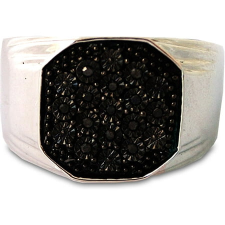 Men's Black Diamond Accent Sterling Silver Ring
