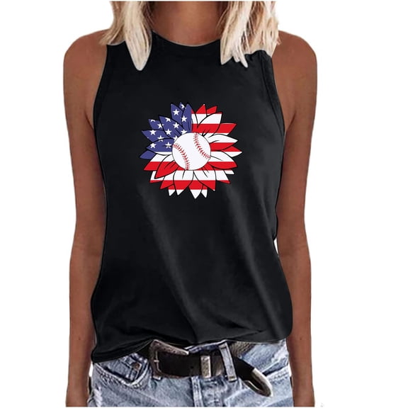 IROINNID Women's Casual Loose Tops Sleeveless V-Neck Pullover Printing Comfy Vest