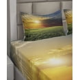 thumbnail image 2 of Ambesonne Landscape Fitted & Top Sheet Set with Shams, Dark Clouds Sunset, Green Yellow, 2 of 4