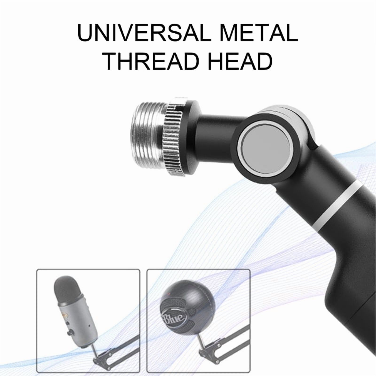Microphone Arm Stand with Clamp 3/8" to 5/8" Adapter Adjustable Boom Arm 360 Degree Rotating Suspension Boom Mic Stand
