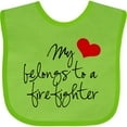 thumbnail image 3 of Inktastic My Heart Belongs Firefighter Girls Baby Bib, 3 of 4