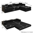 thumbnail image 4 of Timbernest 108" Modular Sectional Sofa with L-Shape Chaise, Oversized Cloud Couch, Convertible Sleeper Sofa, Folding Corduroy Sofa Bed for Living Room, Black, 4 of 10