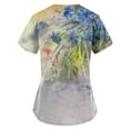 thumbnail image 3 of EHTMSAK Scrubs Tops 3xi Floral with Pocket Short Sleeve Nurse Uniform V Neck Tunic Pockets T Shirt Blouse Blue 4X, 3 of 3