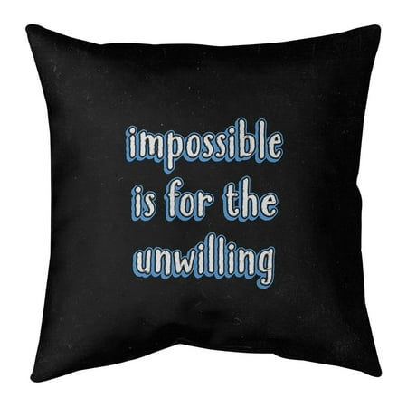 UPC: 0703294996928 | ArtVerse Quotes Impossible Quote Chalkboard Style Pillow (w/Rmv Insert)-Spun Poly 18 x 18 Large