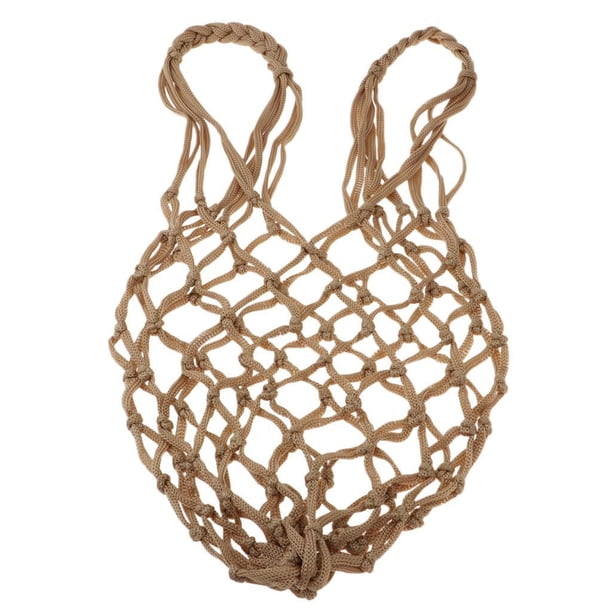Greeniant Bolsa de malla para pelota de baloncesto, soporte para bolsa de red de almacenamiento de malla, color blanco y rojo Deportes y aire libre Marrón