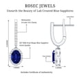 thumbnail image 6 of Rosec Jewels Lab Grown Blue Sapphire Drop Earrings with Moissanite for Women - 5X7 mm, 10K White Gold, 6 of 7
