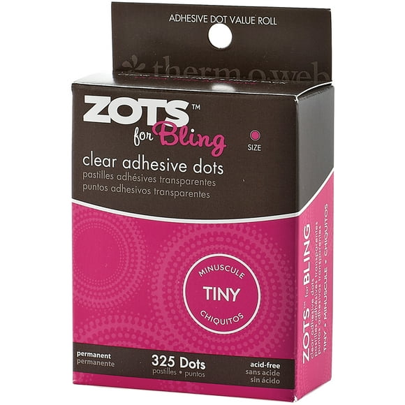 Thermoweb Zots Clear Adhesive Dots-Bling Tiny 1/8" 325/Pkg