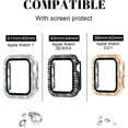 thumbnail image 2 of 5 Pack 41mm Watch Case Compatible with Apple Watch Series 8 7 Screen Protector, Bling iWatch Cover 2 Rows of Diamond Bumper Accessories Replacement (Black, Silver, Gold, Pink, Rose Gold), 2 of 5