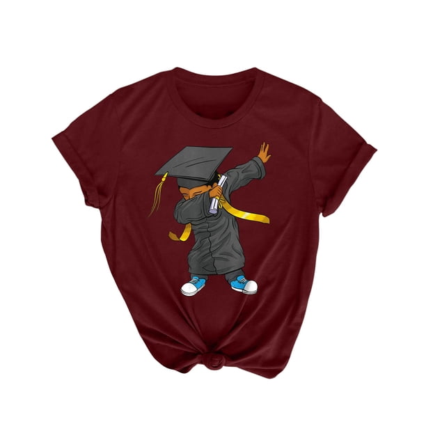 Regalos de graduación para él, ella, 2022, camiseta universitaria de escuela secundaria, blusa de manga corta con estampado de letras de verano Fridja hjk2524