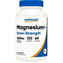 Nutricost Magnesium  Extra Strength 420mg, 120 Capsules - 60 Servings. Magnesium Glycinate, Oxide - Non-GMO, Gluten Free, Vegan Friendly
