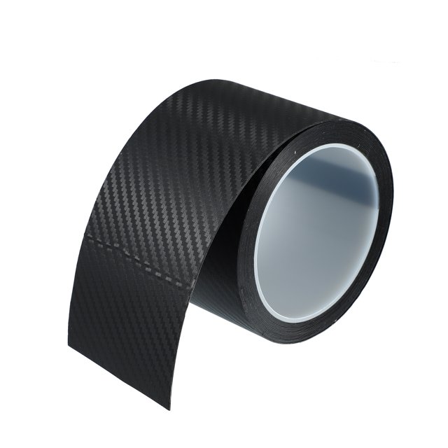 Puerta Borde Protectora Pegatina Carbono Fibra Patrón Negro 7cm x 5Metros