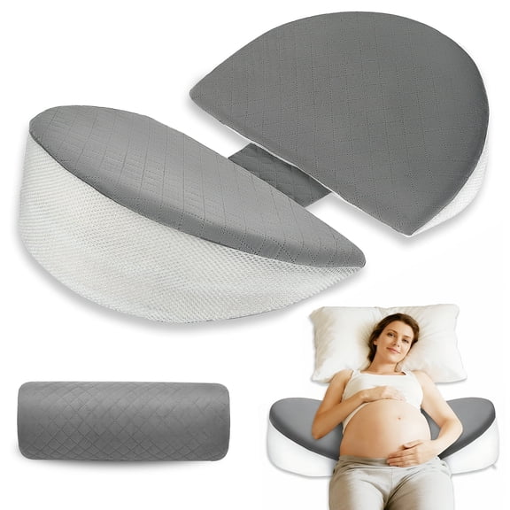AMTPM Pregnancy Pillows for Sleeping, Upgraded Memory Foam Maternity Pillow, Pregnancy Body Pillow for Pregnant Women with Cooling Removable, Washable Cover, Support for Belly