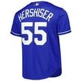thumbnail image 3 of Men's Mitchell & Ness Orel Hershiser Royal Los Angeles Dodgers Cooperstown Collection Mesh Batting Practice Button-Up, 3 of 3