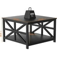 thumbnail image 3 of Coffee Table with Storage for Living Room, Small Square Center Tables with Seamless One-Piece Tabletop Farmhouse Style, Black, 3 of 8