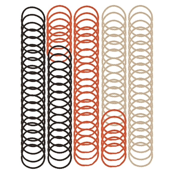 100 Pcs Spiral Pattern Hair Ropes for Women for Girls Brick Red Black Khaki
