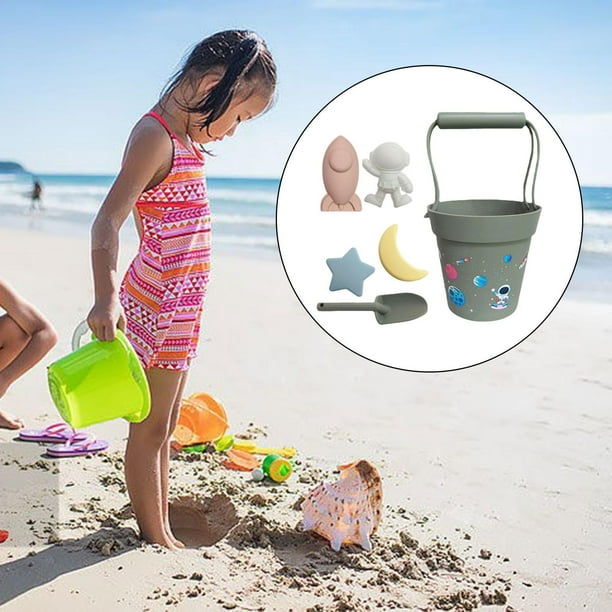 Juego de herramientas de pala de cubos de playa de 6 uds juego de juego de verano al aire libre juguetes de arena de playa para ninas bebes Verde Sunnimix Juguetes de