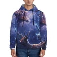 thumbnail image 2 of Zufioo Enchanted Forest Stag Gathering Design Fleece Comfortable Hoodie for Mens,Sweatshirt for Men,Pullover Hooded Sweatshirt for Men -X-Large, 2 of 5