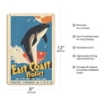 thumbnail image 2 of East Coast Frolics - Dolphin & Fish - London & North Eastern Railway - Vintage Railroad Travel Poster by Frank Newbould c.1933 - 8 x 12 inch Vintage Wood Art Sign, 2 of 4