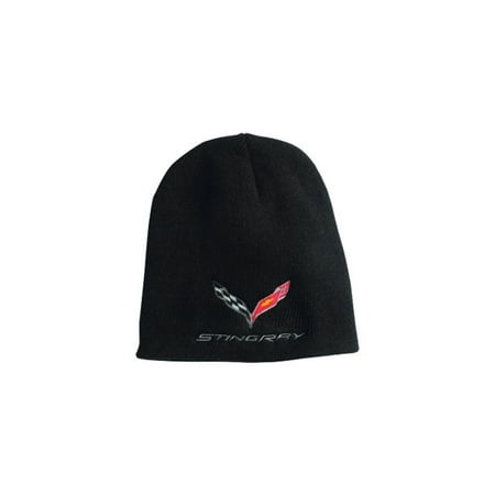 - C7 Corvette Knit Pullover Beanie (Black Stingray)