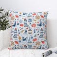 thumbnail image 4 of Pofeuu Watercolor Nautical Print Double-sided plush pillowcase Square Throw Pillow Covers Pillows Cover for Living Room Bedroom Sofa Couch Cushion Cover（No pillow core）-16"x16", 4 of 7