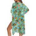 thumbnail image 5 of HELLHERO Coconut Tree Floral Design Bathing Suit Cover Up Polyester Loose Free Size Long Kimono Swimsuit Cover Up for Women, 5 of 6