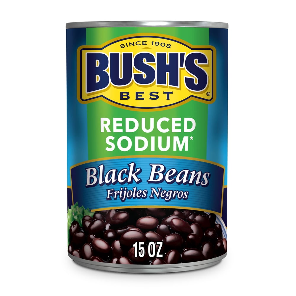 Bush's Reduced Sodium Black Beans, PlantBased Protein, Canned Black