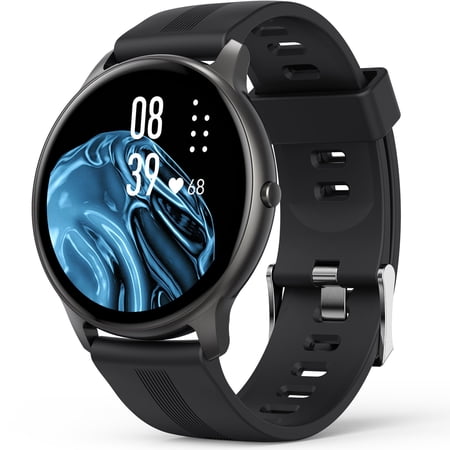 AGPTEK Smart Watch for Android and iOS Phones, Fitness Tracker with Heart Rate Monitor, Black