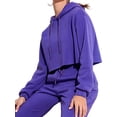 thumbnail image 3 of Liacowi Women Juniors Cropped Hoodies Solid Color Drawstring Sweatshirts Long Sleeve Casual Workout Crop Pullovers Tops, 3 of 5