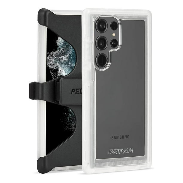 Funda con Clip para cinturón Pelican Voyager Transparente con protección de Grado Militar para Samsu