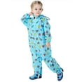 thumbnail image 3 of YIQAUMA Girls Boys Rainsuit Toddlers Kids Rain Suit Waterproof Coverall One Piece Rain Coat Light Blue,XXL, 3 of 5