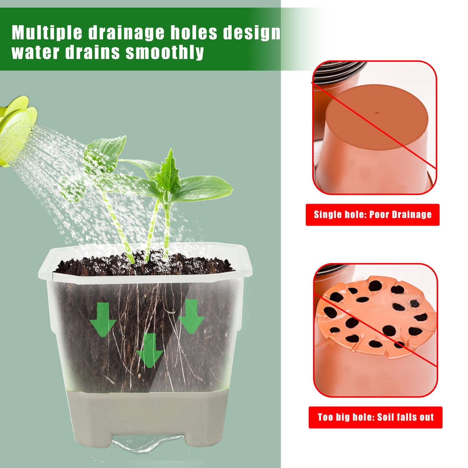Riousery 20 Pcs Square Silicone Nursery Pot Planters Variety Pack Reusable Seed Starting Pots with Drainage Holes for Indoor Outdoor Plants Gardening Grey 3.94 inches / 10 cm