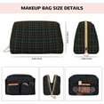 Buffalo Plaid Dark Green Makeup Bag, Large Capacity Travel Cosmetic Bag