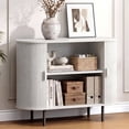 thumbnail image 4 of ROGALIS 40" Buffet Sideboard Cabinet with Storage, Modern Fluted Cabinet with Sliding Doors & Adjustable Shelf, Coffee Bar Accent Cabinet for Kitchen, Dining Room, Entryway, White, 4 of 6
