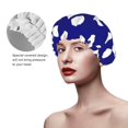 thumbnail image 2 of Kdxio Navy And White Polka Dot Print Shower Cap for Women,Elastic and Reusable,Double Waterproof Layers Bathing Hat, 2 of 6