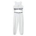 thumbnail image 2 of YONGHS Kids Girls Tracksuit Dance Outfit Sports Crop Tops Trouser Set Ivory 4, 2 of 7