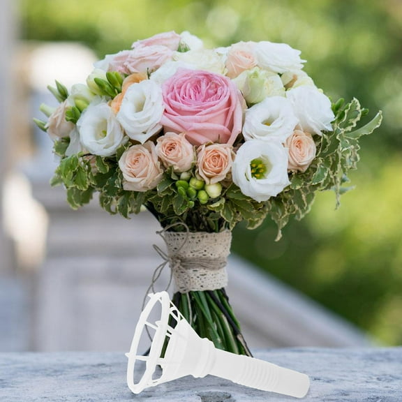 Raindrops 10pcs Handheld Flower Holder DIY Wedding Bouquet Handle DIY Bride Floral Handle Holder  Bouquet Holder Floral Handle Hand Bouquet Holder for Bridal Fresh Flowers