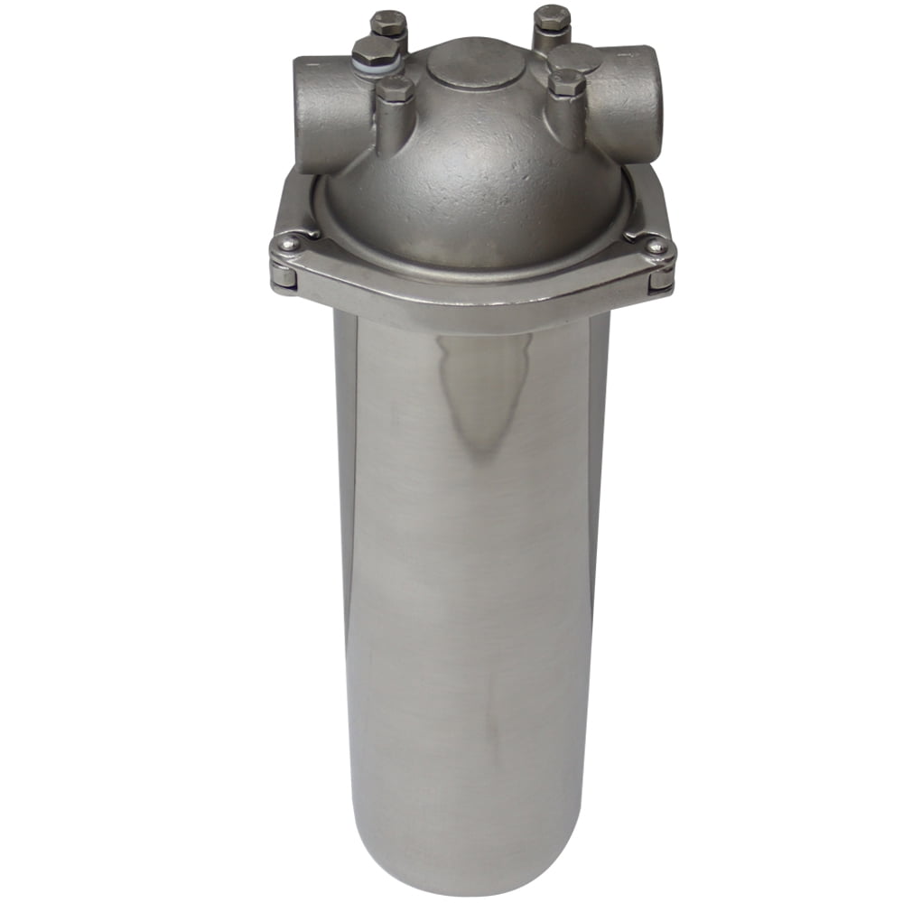 Corrosion-resistant 304 Stainless Steel 145psi Pressure Filter Housing for 10"L Cartridges 3/4"NPT w/Bracket