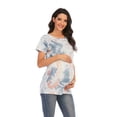 thumbnail image 2 of CAIXAI Maternity Shirts For Women Irregular Tie Dye Hem Tee Shirt Casual Short Sleeve Crew Neck Basic Nursed T Shirt Top Breastfeeding, 2 of 5